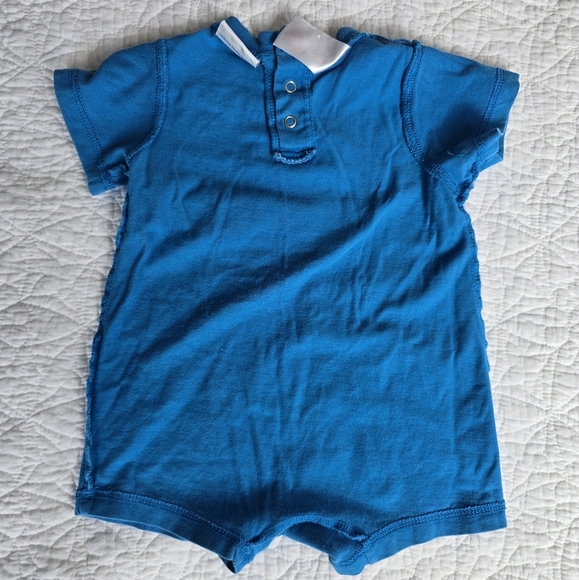 Vintage Sesame Street Cookie Monster Elmo's World Baby One-piece Blue Romper 12m - Picture 10 of 10